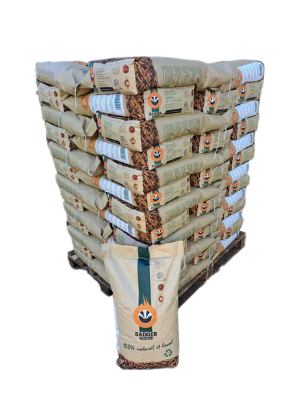 Palette de pellets BADGER 65 Sacs de 15Kg